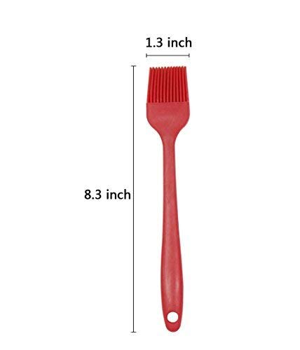 Heat Resistant Food Grade Basting Silicone Baking Oil Brush (Set of 1, 8.5 inch Each) for Nonstick Cookware Bakeware Tools for Cake, Pastry, Barbecue, Cooking, Assorted Color