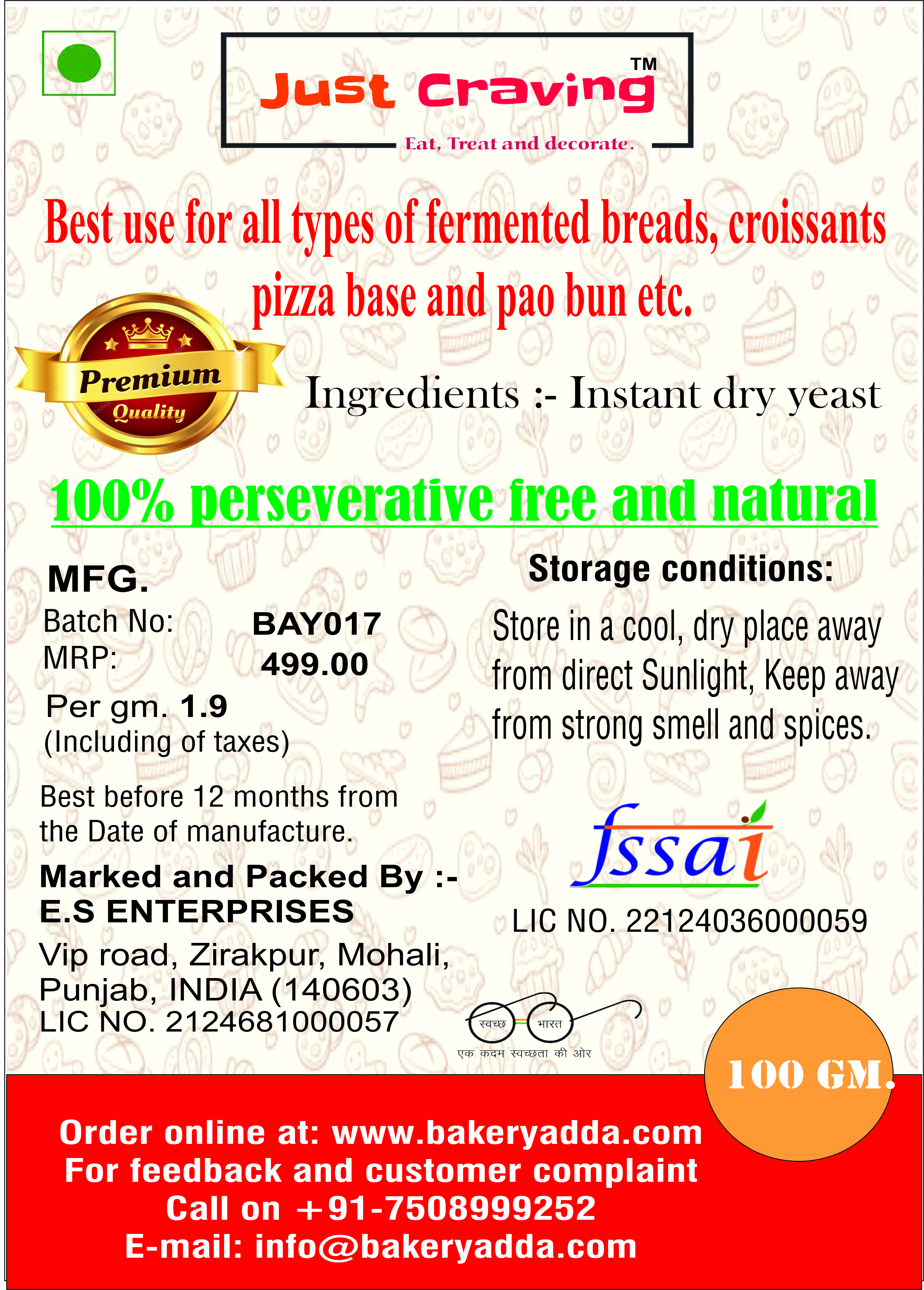Instant dry Yeast (Best quality)