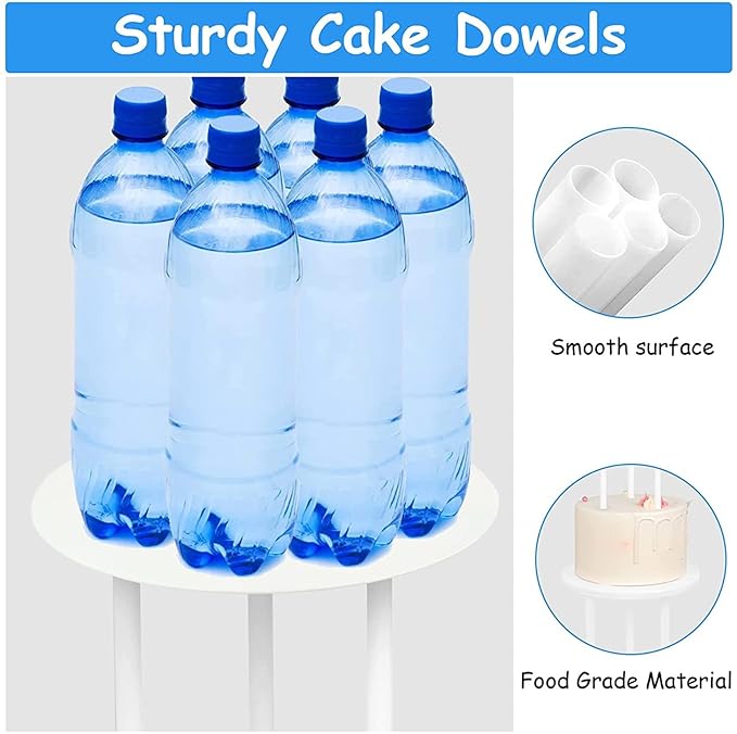 Plastic cake dowels support of double tire cakes (12 inch long size)