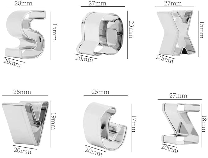 Stainless steel Alphabet cookie cutter set of 26 pcs