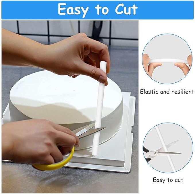 Plastic cake dowels support of double tire cakes (12 inch long size)