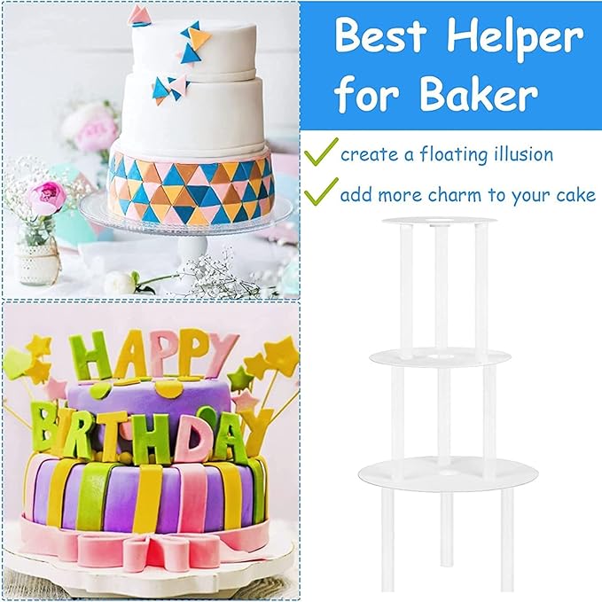 Plastic cake dowels support of double tire cakes (12 inch long size)