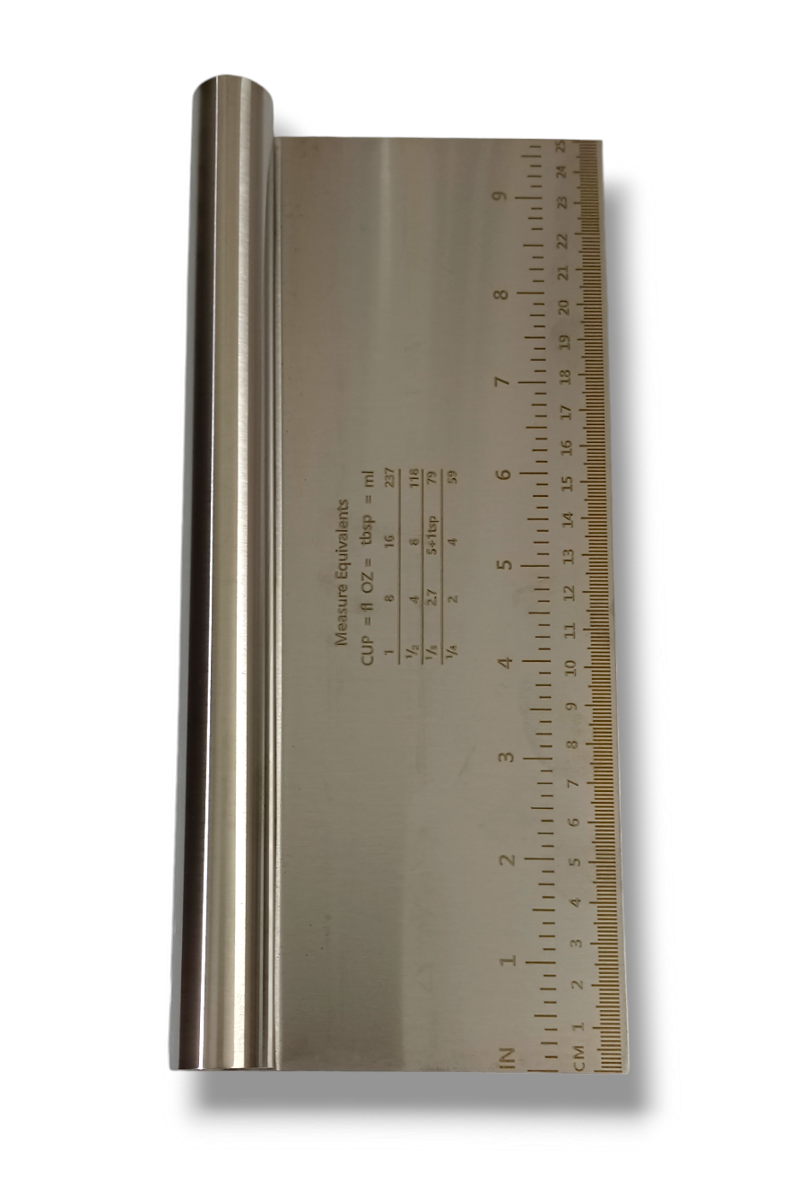 Cake Scrapper Cutter Chopper Stainless Steel with Measuring Scale, Pizza Pastry Bread Dough Multipurpose Scraper Icing Fondant Decorating Smoothing Baking Tools